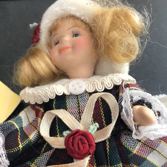 Fancy Friends Porcelain Body, doll w/Plaid Dress - Picture 4 of 8